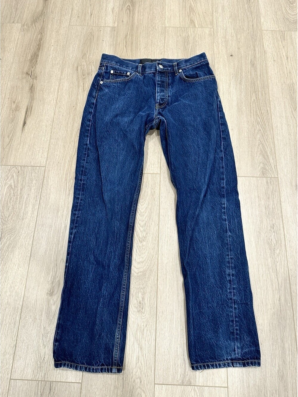 HELMUT LANG 1998 Classic Cut Denim Jeans Made in USA Button Fly 32x32